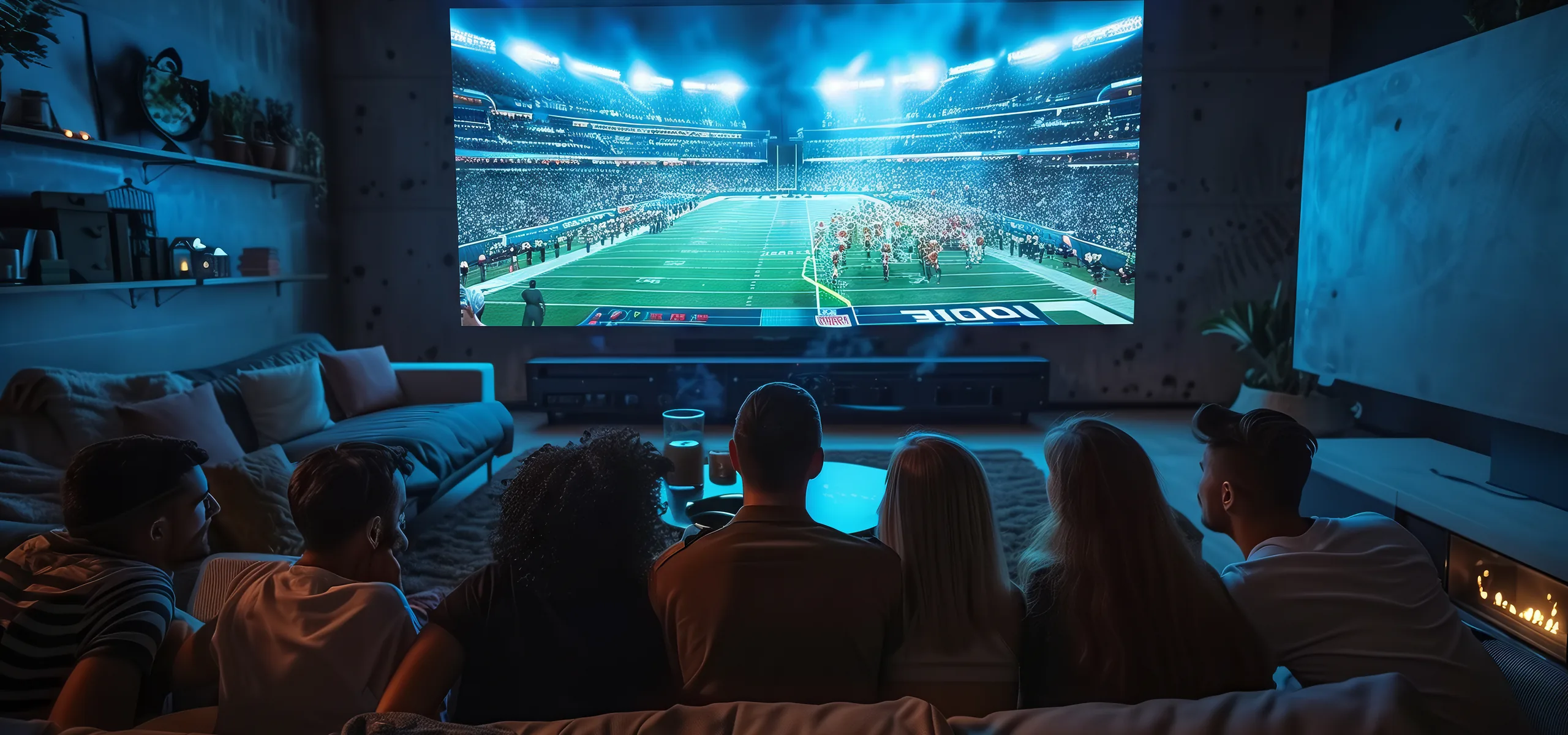Home cinéma ATMOS 5.1.2 avec écran acoustique grand format et projecteur laser 4K